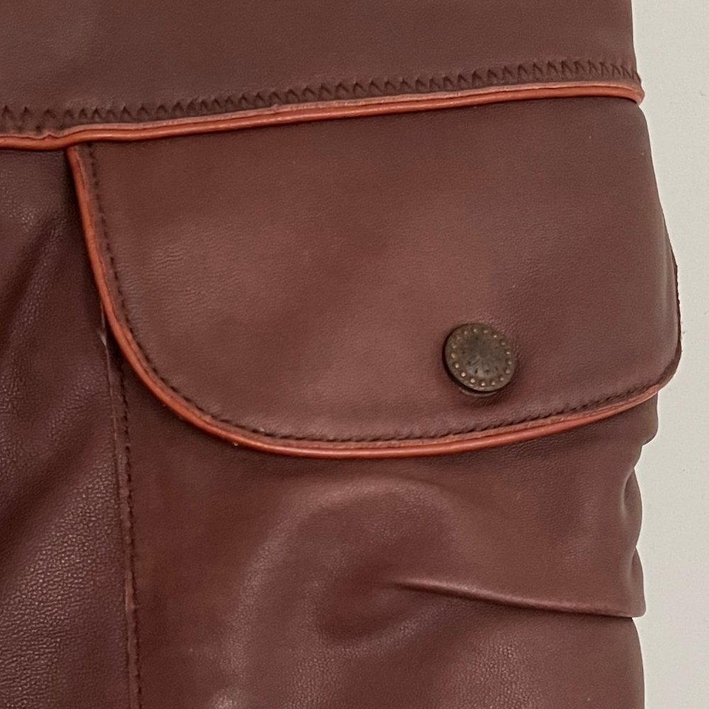 Anthropologie Brown Leather Skirt, Size 10